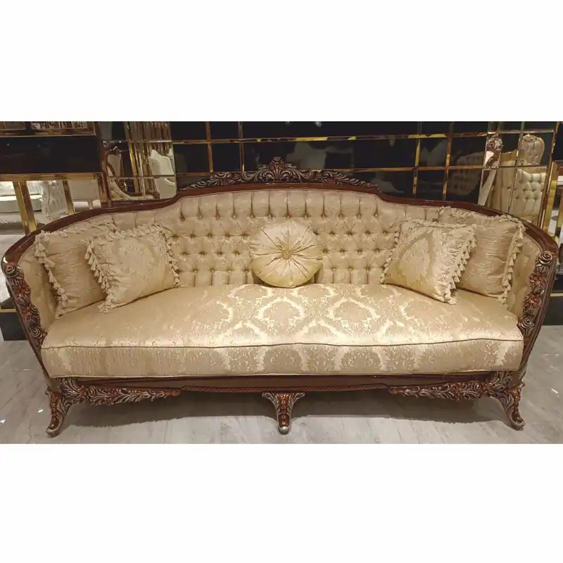 Casa Padrino sofá de salón barroco de lujo oro / marrón oscuro / gris / bronce 245 cm - Muebles barrocos Sale