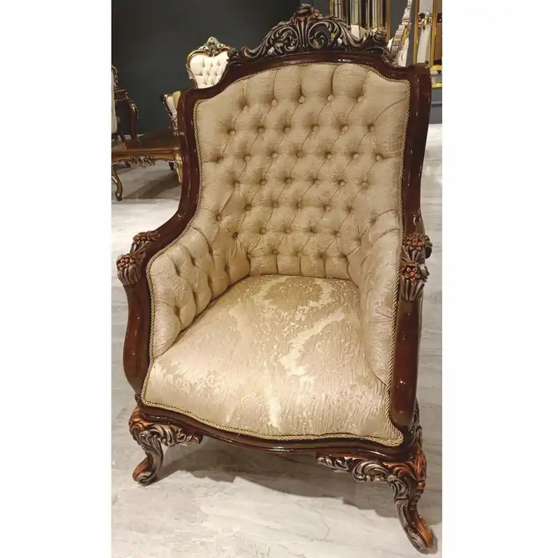 Casa Padrino sillón de salón barroco de lujo oro / marrón oscuro / gris / bronce A. 121 cm - Muebles Barrocos Jetzt Bestellen