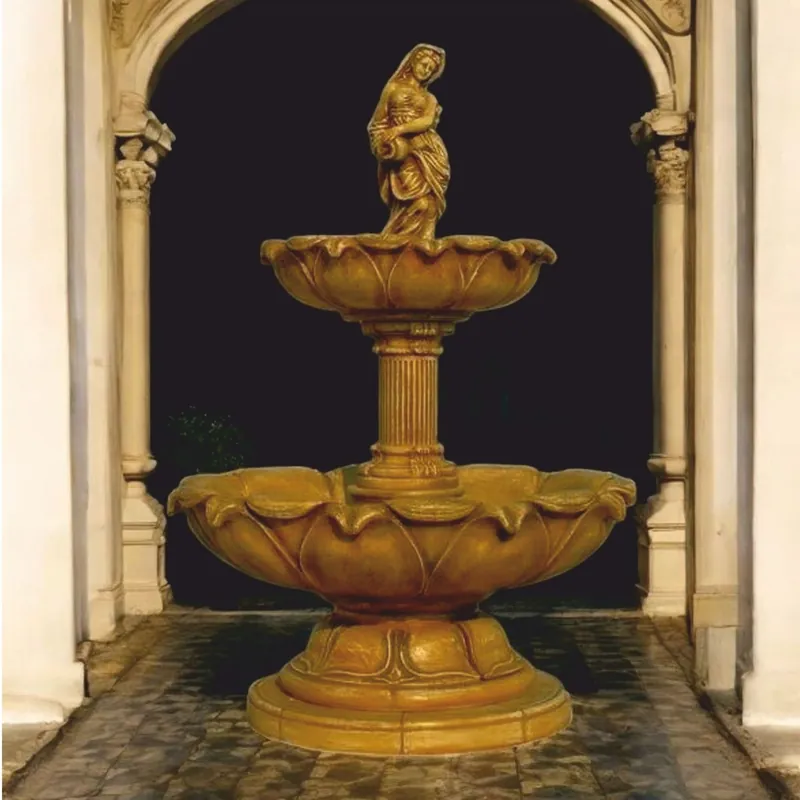Casa Padrino fuente barroco beige antiguo Ø 145 x A. 215 cm - Magnífica fuente de jardín Garantierte Lieferung