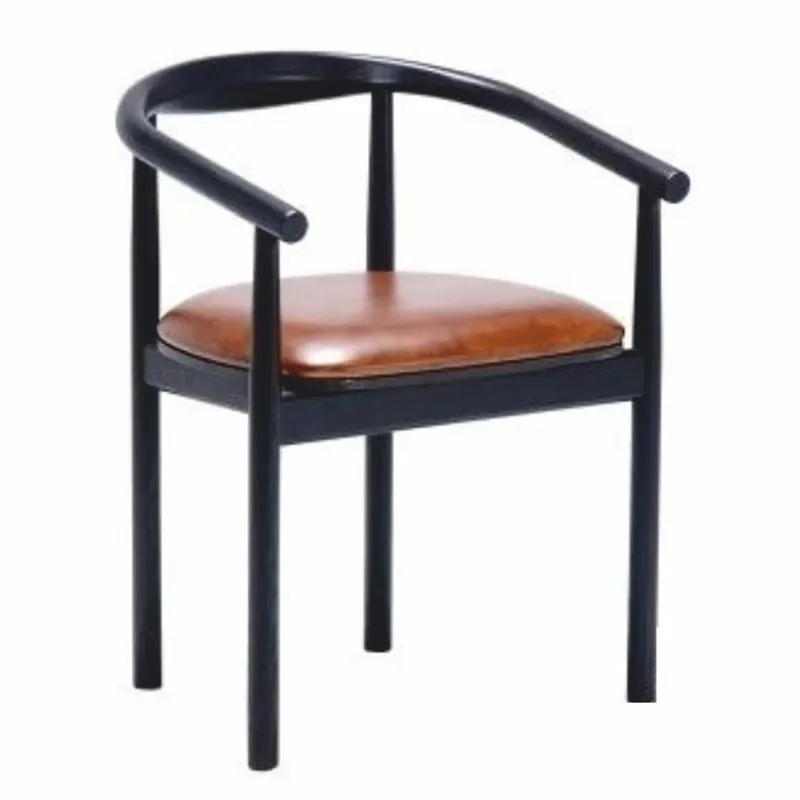Casa Padrino silla de comedor de cuero de lujo con reposabrazos marrón / negro - Muebles de comedor Mega-Angebot