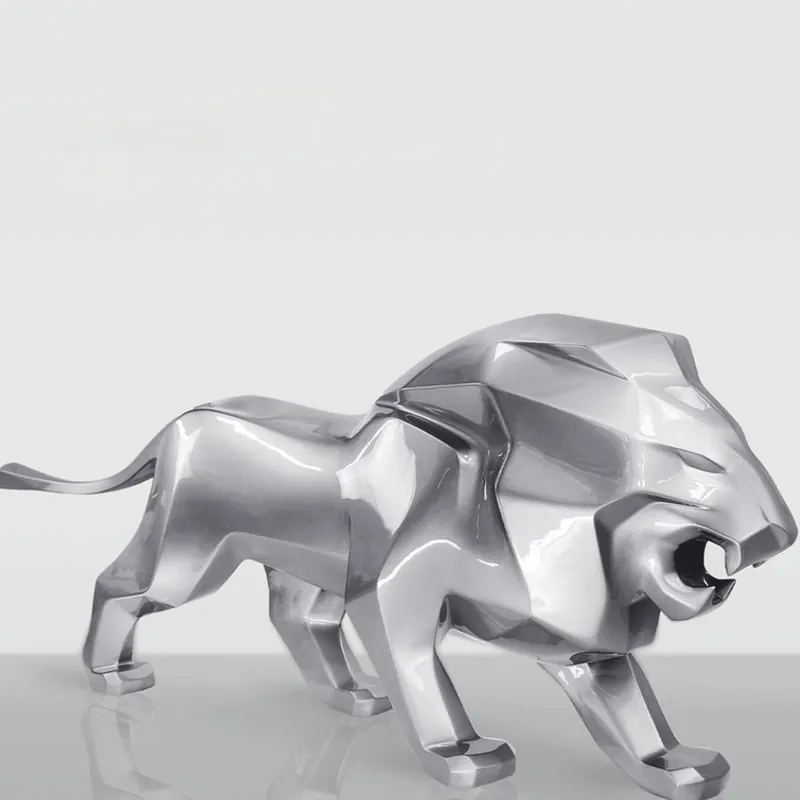 Preis Gesenkt Casa Padrino escultura decorativa XXL león plata 290 cm - Figura animal abstracta