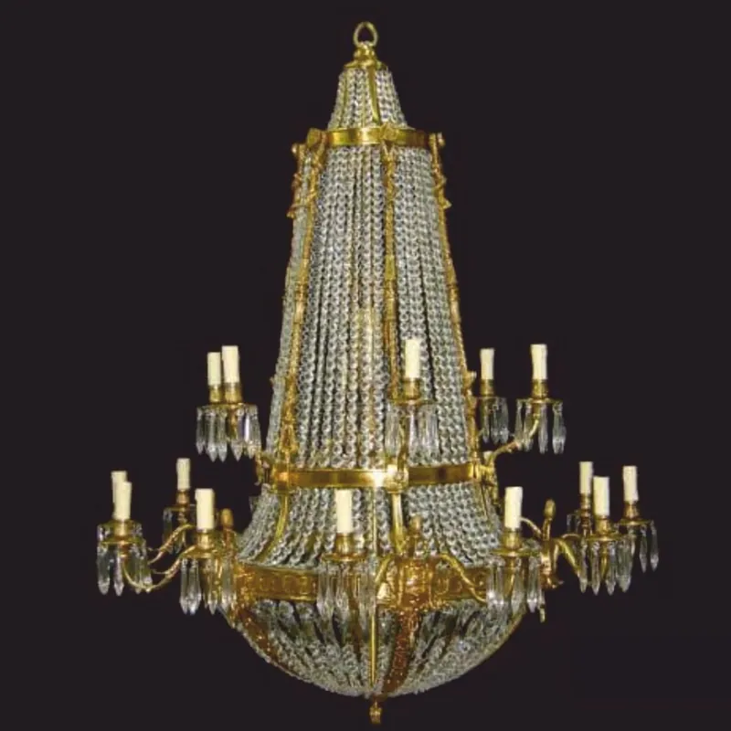Casa Padrino lámpara de araña de cristal barroco de lujo oro Ø 110 x A. 140 cm - Interior Barroco Schnäppchen