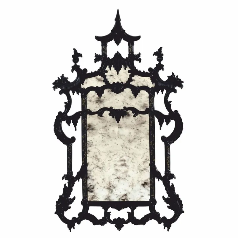 Casa Padrino espejo barroco de lujo de estilo chino negro / oro A. 134 cm - Muebles de estilo barroco Angebot