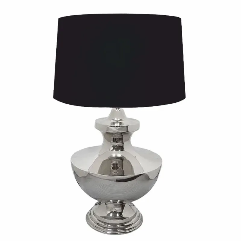 Casa Padrino lámpara de mesa Art Deco de metal plata / negro Ø 46 x A. 69 cm Abverkauf