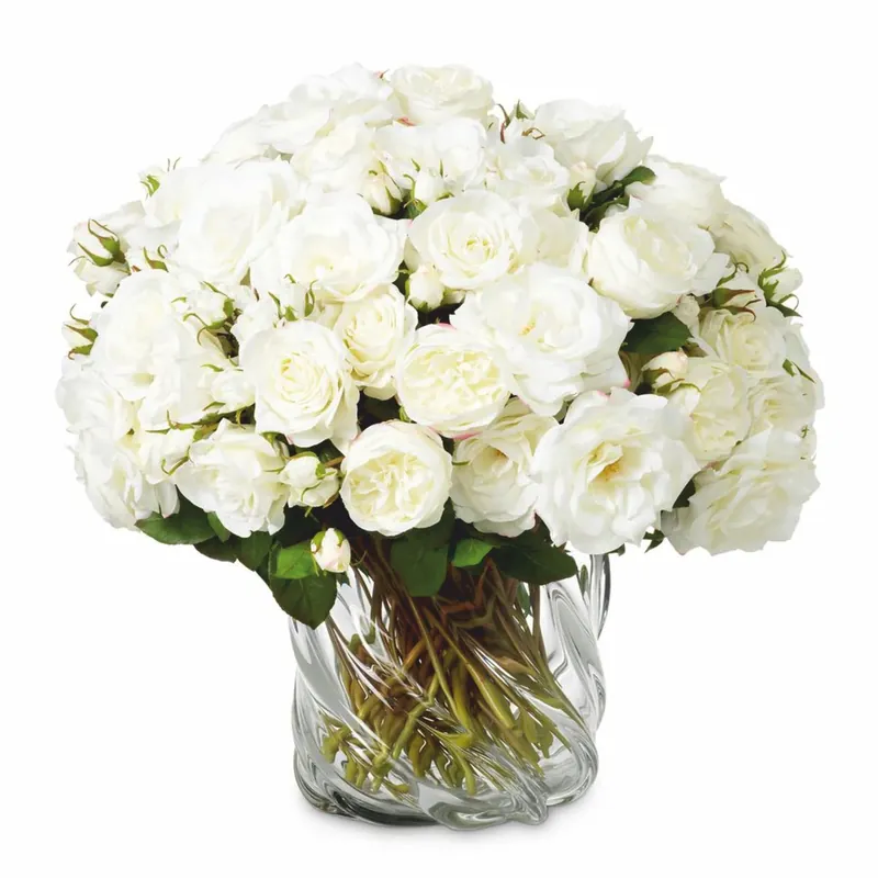 Casa Padrino ramo de rosas decorativo de lujo blanco / verde Ø 70 cm - Calidad de lujo Geprüft
