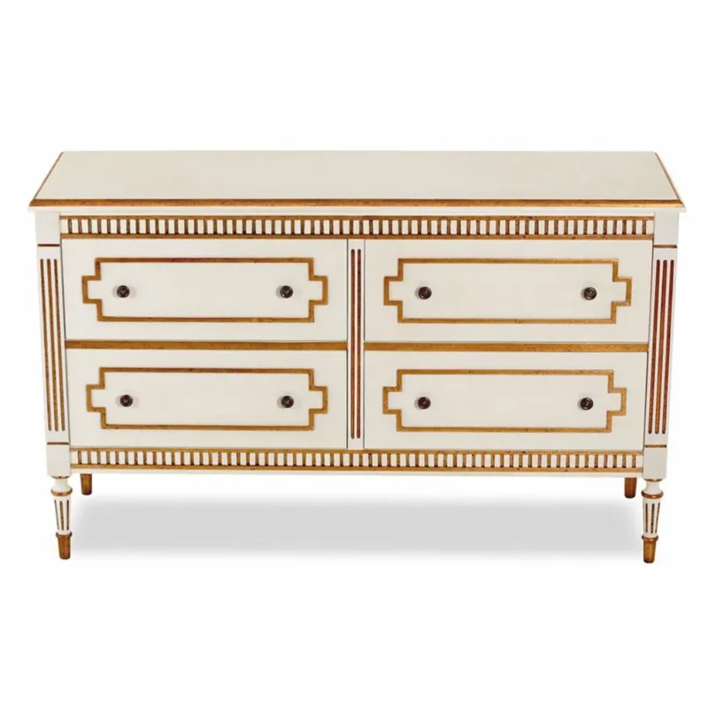 Neue Ware Casa Padrino cómoda de dormitorio barroco de lujo con 4 cajones crema / oro antiguo