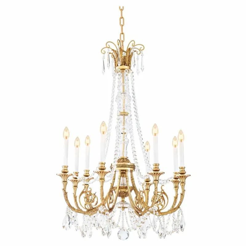 Ausverkauf Casa Padrino araña de luces de cristal barroco de lujo oro antiguo Ø 80 x A. 116 cm - Calidad de lujo