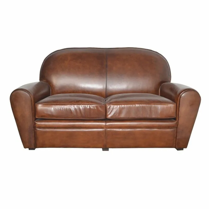 Saisonangebot Casa Padrino sofá de cuero de lujo marrón 150 cm - Sofá de salón de cuero genuino