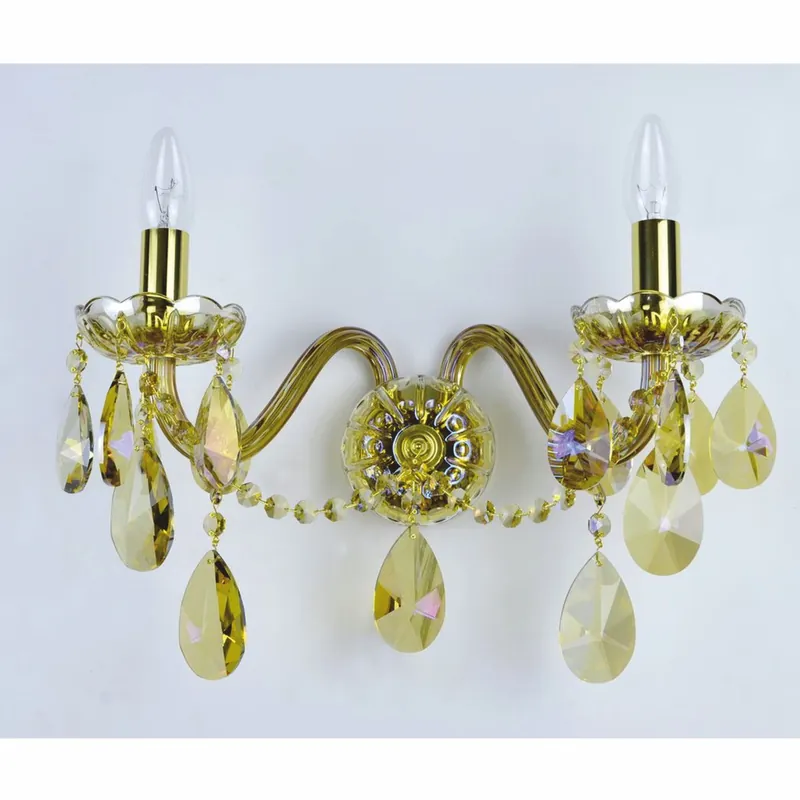 Letzte Chance Casa Padrino Lámpara de Pared Doble de Cristal Barroco de Lujo Oro 38 x 20 x A. 25 cm - Luces Barrocos