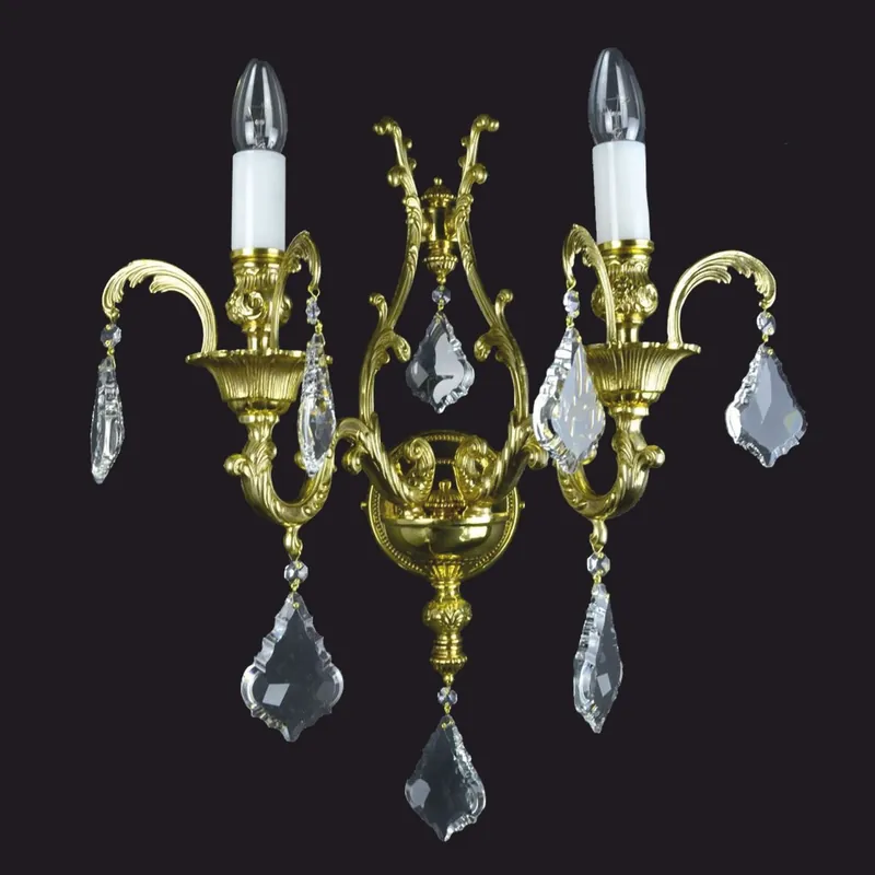 Casa Padrino lámpara de pared doble de cristal barroco de lujo oro 40 x 28 x A. 54 cm - Luces Barrocos Nur Heute