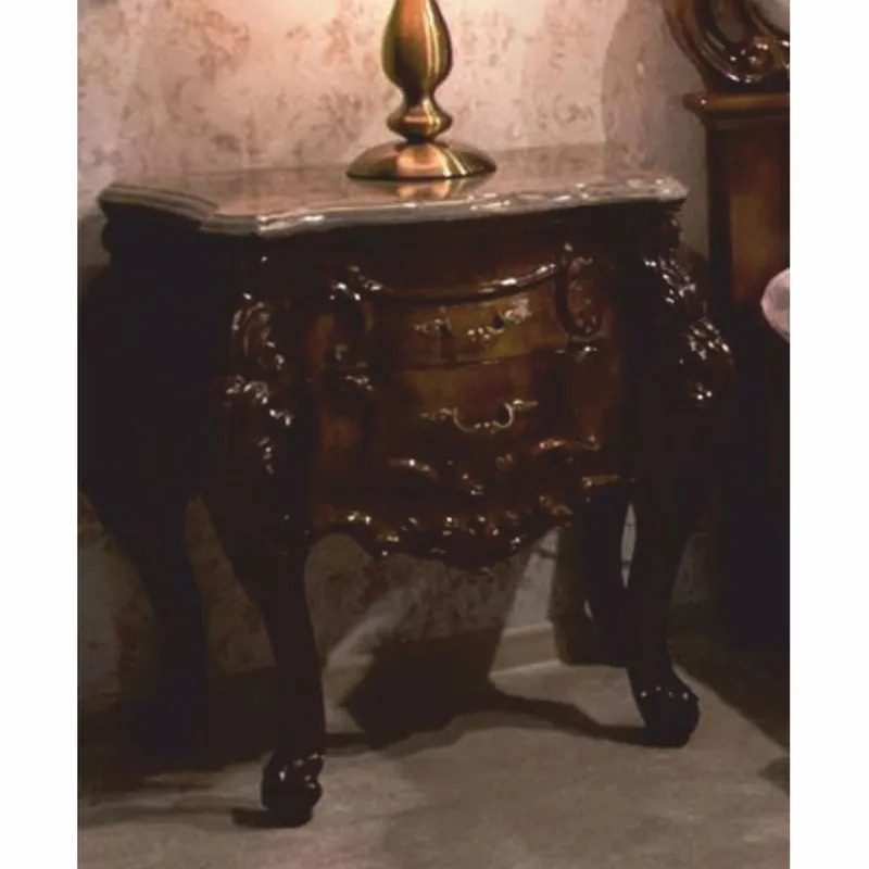 Casa Padrino mesita de noche barroco de lujo marrón oscuro / gris A. 66 cm - Muebles de dormitorio de estilo barroco Ausverkauf