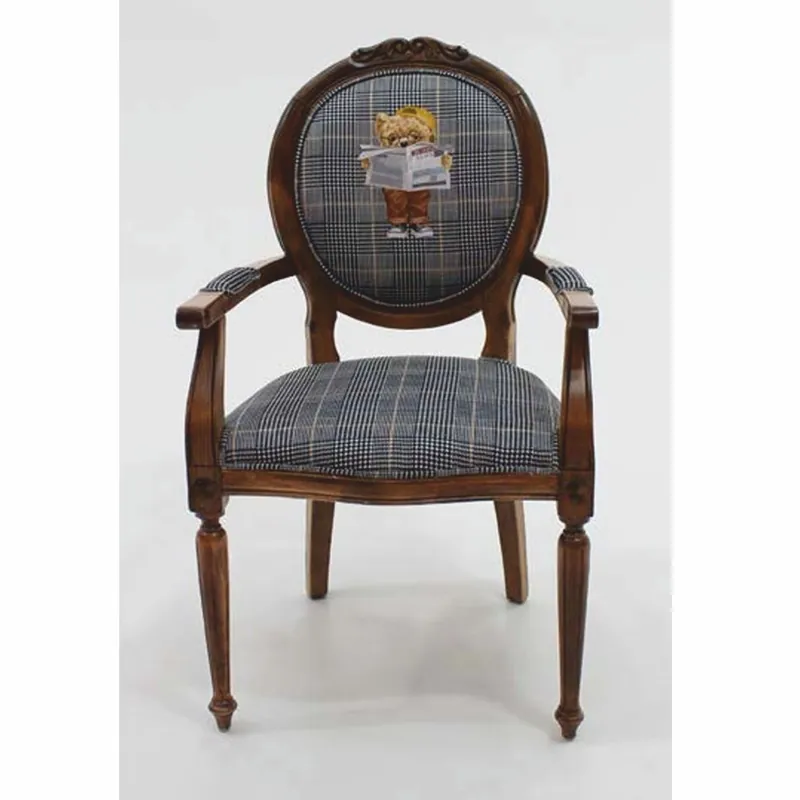 Sofort Bestellen Casa Padrino silla de comedor barroco de lujo con reposabrazos osito con periódico azul / marrón