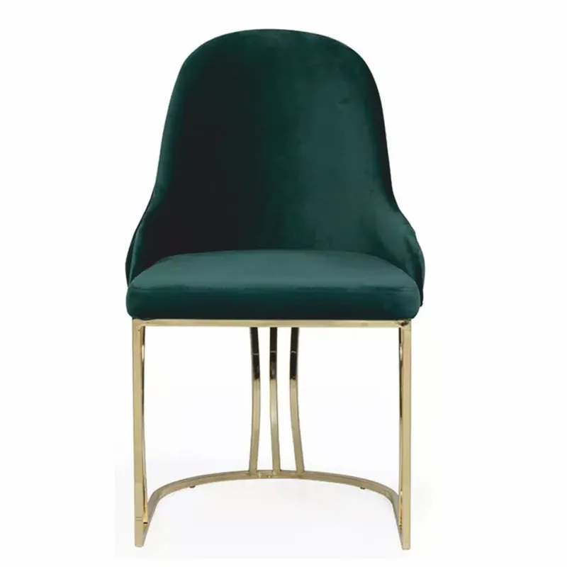 Echt Casa Padrino silla de comedor Chesterfield de lujo de terciopelo con reposabrazos verde / oro - Muebles de comedor
