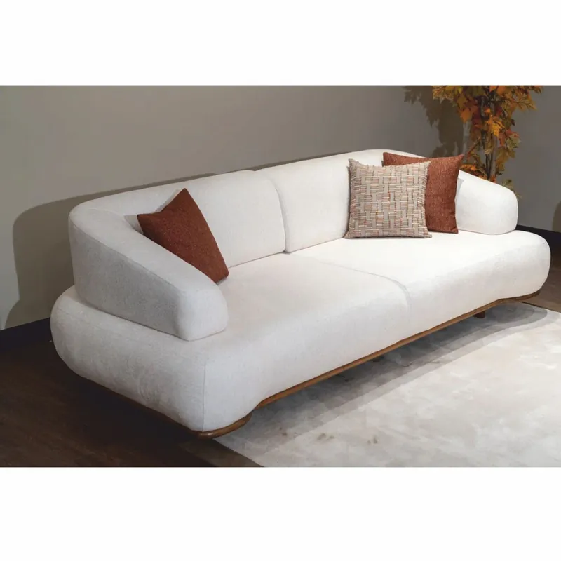 Billig Casa Padrino sofá de lujo con respaldos regulables blanco / marrón 240 cm - Muebles de lujo