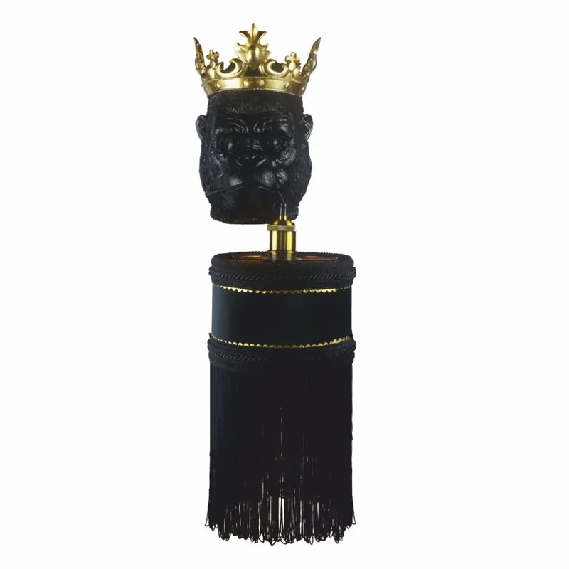 Casa Padrino lámpara de pared de lujo cabeza de mono con corona negro / oro A. 72 cm Günstig