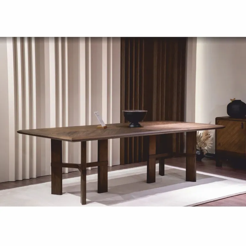 Top-Seller Casa Padrino mesa de comedor de lujo de madera maciza marrón 200 cm - Muebles de comedor