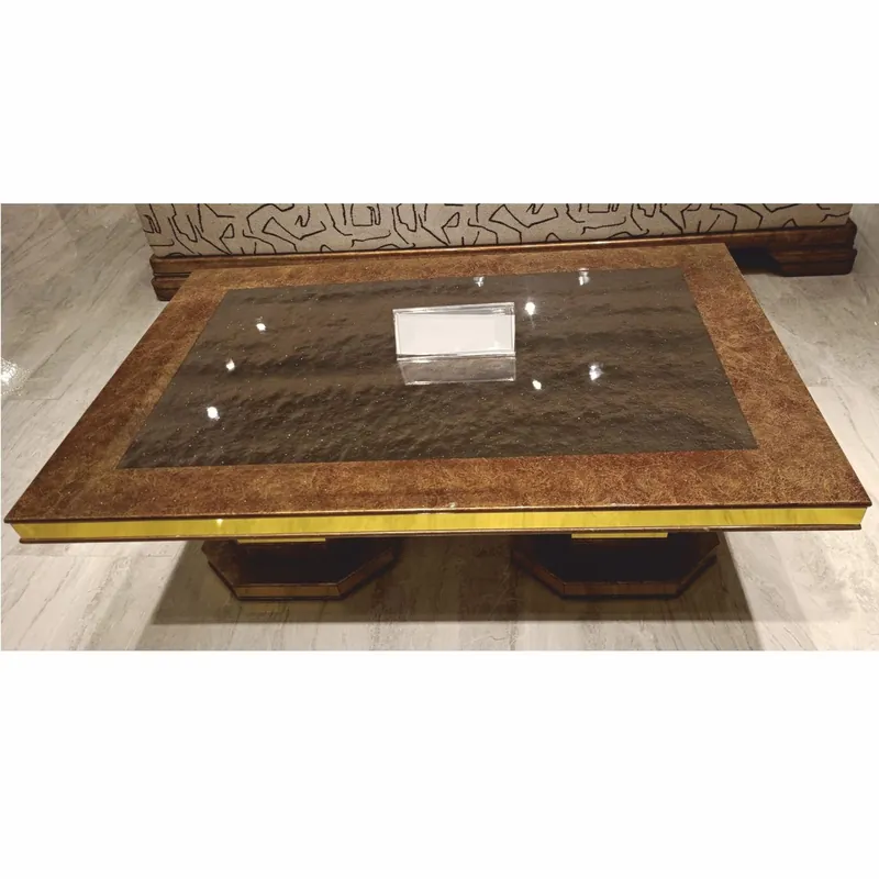 Casa Padrino mesa de centro Art Deco de lujo marrón / oro 119 cm - Muebles de salón Super-Preis