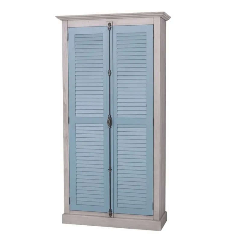 Casa Padrino armario de dormitorio de estilo campestre gris / azul 109 cm - Muebles de dormitorio Rabatt