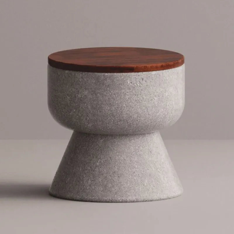 Wochenendangebot Casa Padrino taburete de lujo gris / marrón oscuro Ø 50 x A. 50 cm - Muebles de hormigón