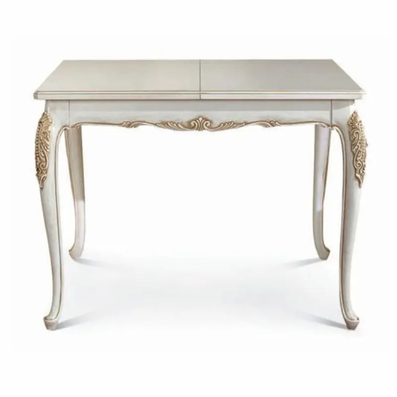 Neue Ware Casa Padrino mesa de comedor barroco de lujo marfil / oro 110-165 cm - Muebles barrocos - Hecho en Italia