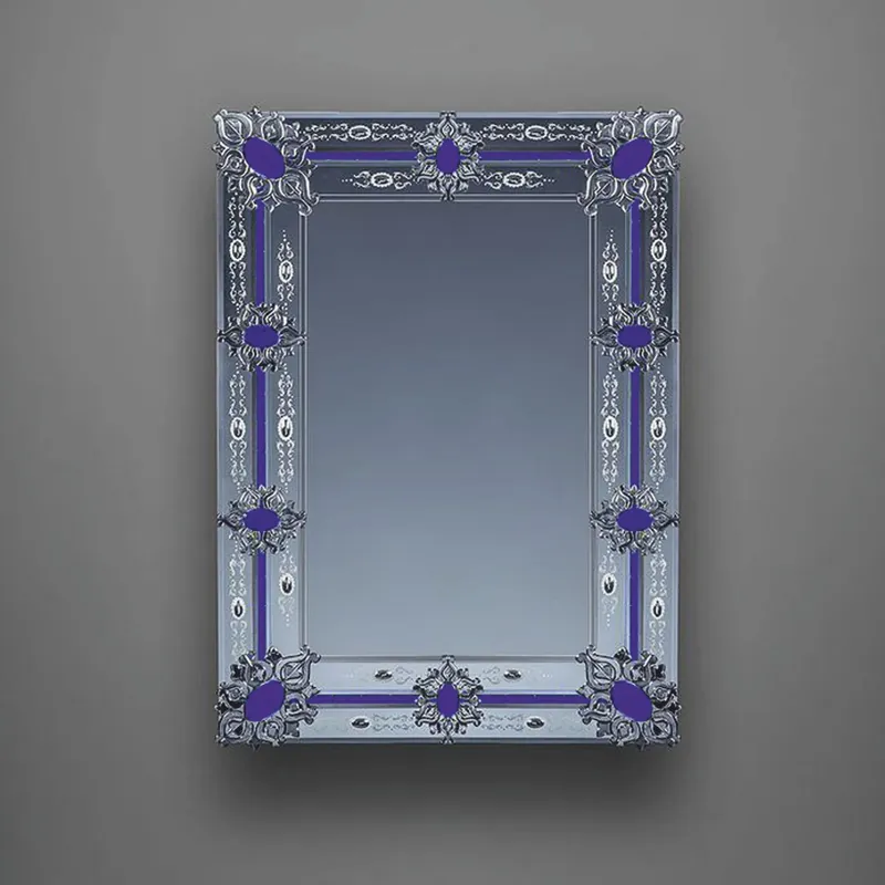 Saisonangebot Casa Padrino espejo barroco de lujo azul A. 100 cm - Hecho en Italia