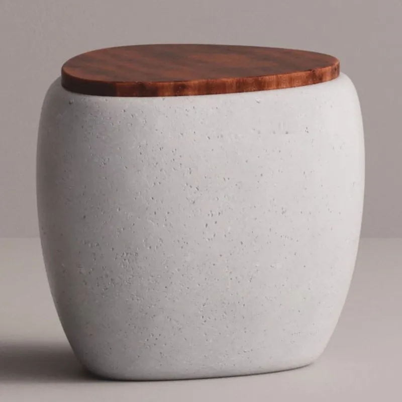 Casa Padrino taburete de lujo blanco / marrón oscuro 55 x 48 x A. 47 cm - Muebles de hormigón Mega-Angebot