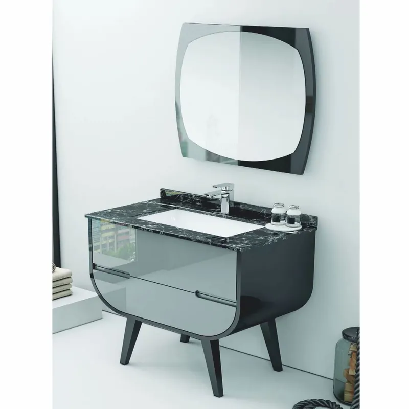 Casa Padrino Conjunto de Baño de Lujo Negro / Gris Claro 80 cm - Interior de Hotel y Baño Jetzt Kaufen