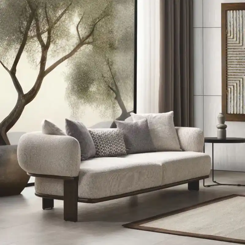 Casa Padrino sofá de hotel y salón de lujo gris claro / marrón oscuro 230 cm - Muebles de lujo Nur Heute