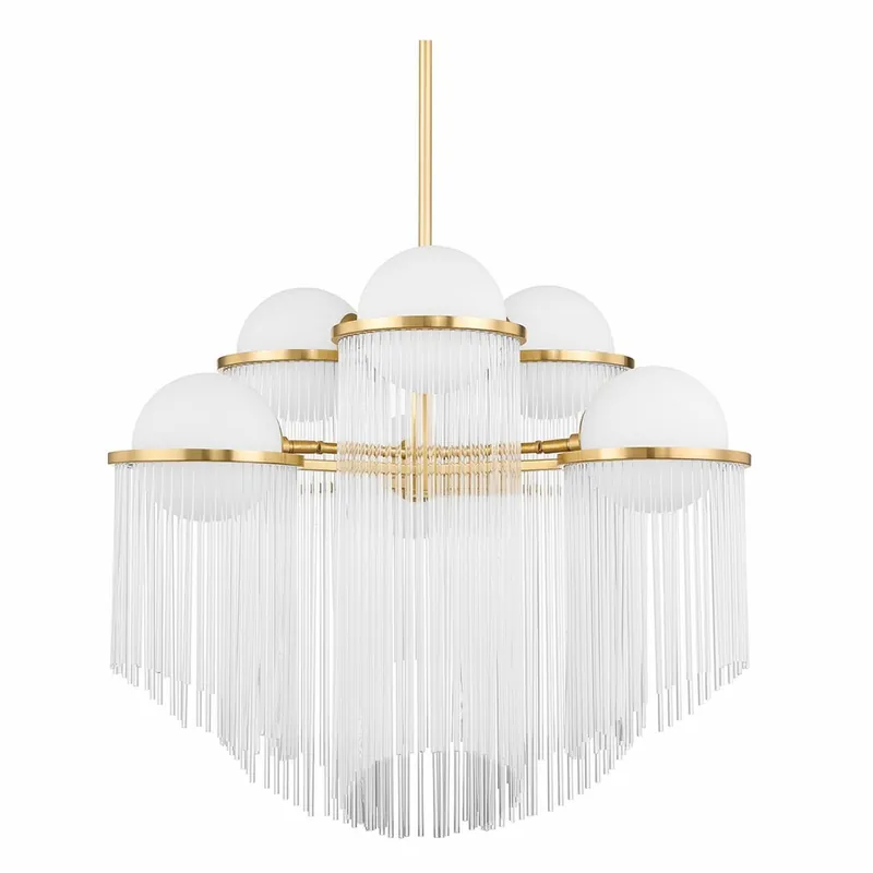 Casa Padrino lámpara de araña de lujo en latón antiguo / blanco Ø 80 x A. 67,4 cm - Luxury Interior Preisreduziert