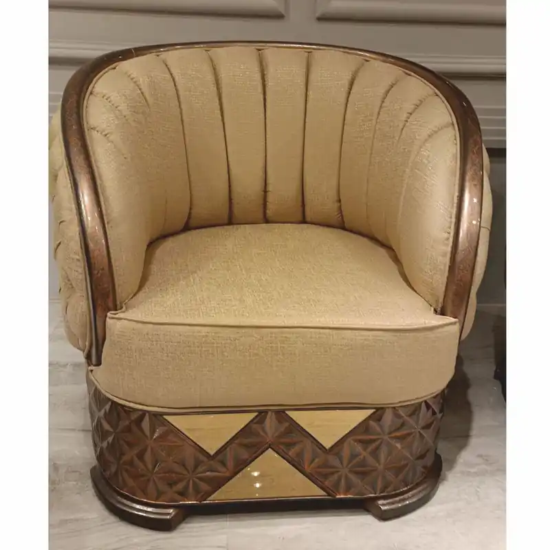 Günstig Casa Padrino sillón Art Deco de lujo oro / cobre / gris - Muebles de salón