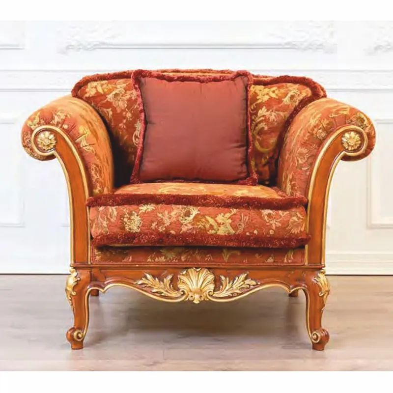Aktuell Casa Padrino sillón de salón barroco de lujo marrón / oro 121 cm - Hecho en Italia