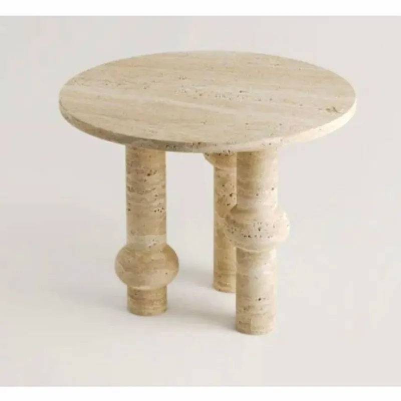 Casa Padrino mesa de comedor de lujo beige Ø 115 cm - Mesa de comedor redonda de travertino Billig