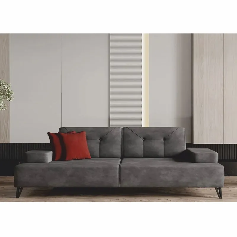 Solange Der Vorrat Reicht Casa Padrino sofá de lujo de 3 plazas con brazos y respaldo regulables gris 226 cm - Muebles de salón