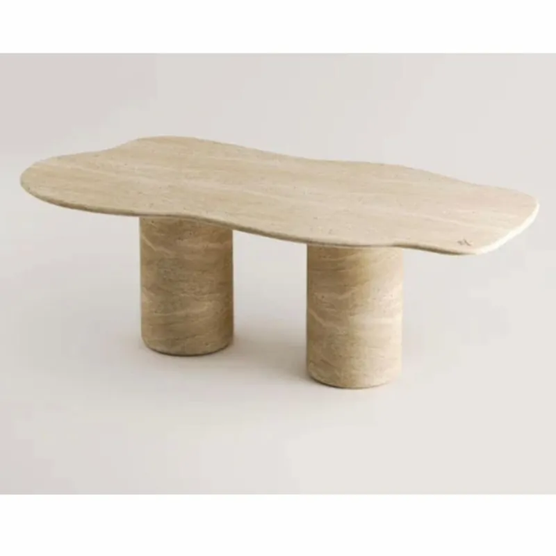 Sichere Zahlung Casa Padrino mesa de comedor de lujo en travertino beige 190 cm - Muebles de cocina de lujo