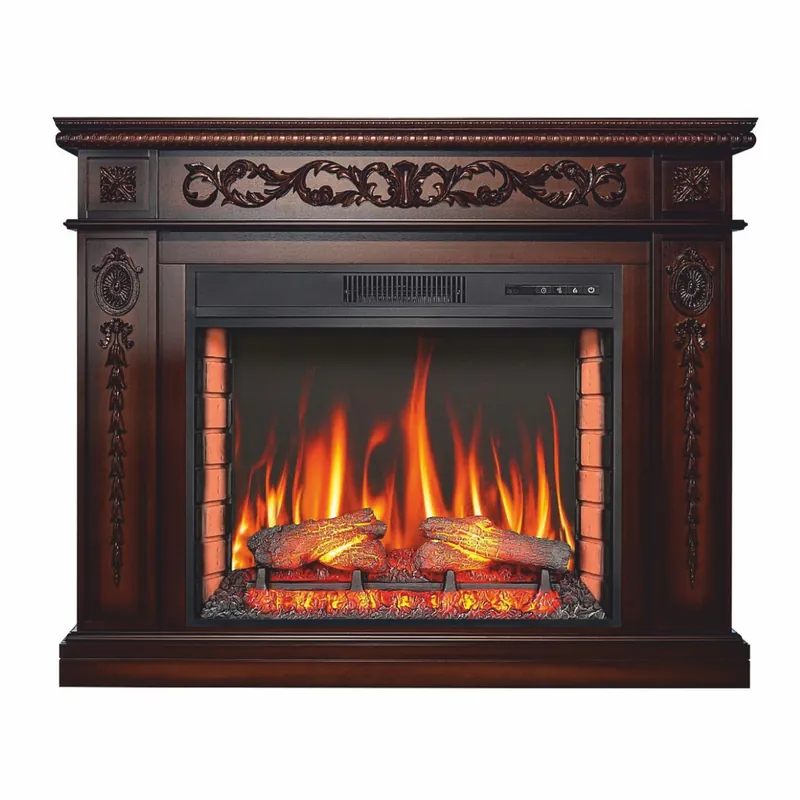 Neue Ware Casa Padrino chimenea eléctrica LED barroco marrón oscuro 113 x 31 x A. 92,2 cm - Muebles barrocos