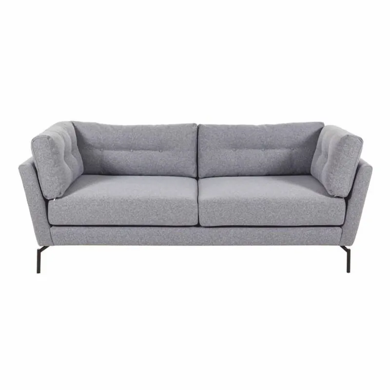 Markenware Casa Padrino sofá de salón de lujo gris / negro 220 cm - Muebles de salón