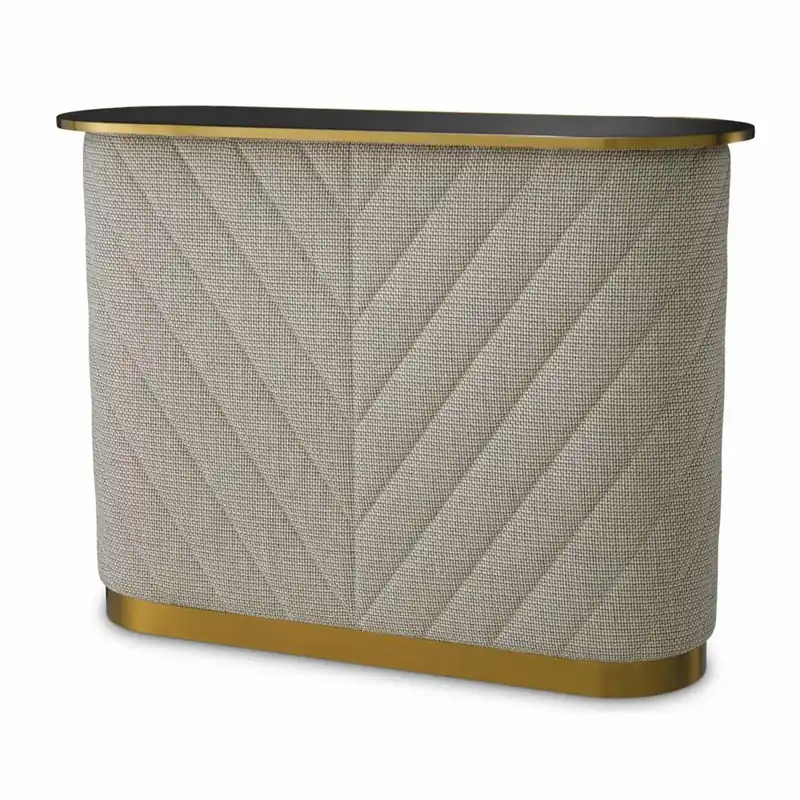 Casa Padrino barra de bar de lujo con tapa de vidrio crema blanco / negro / latón 140 cm - Muebles de bar Schnäppchen