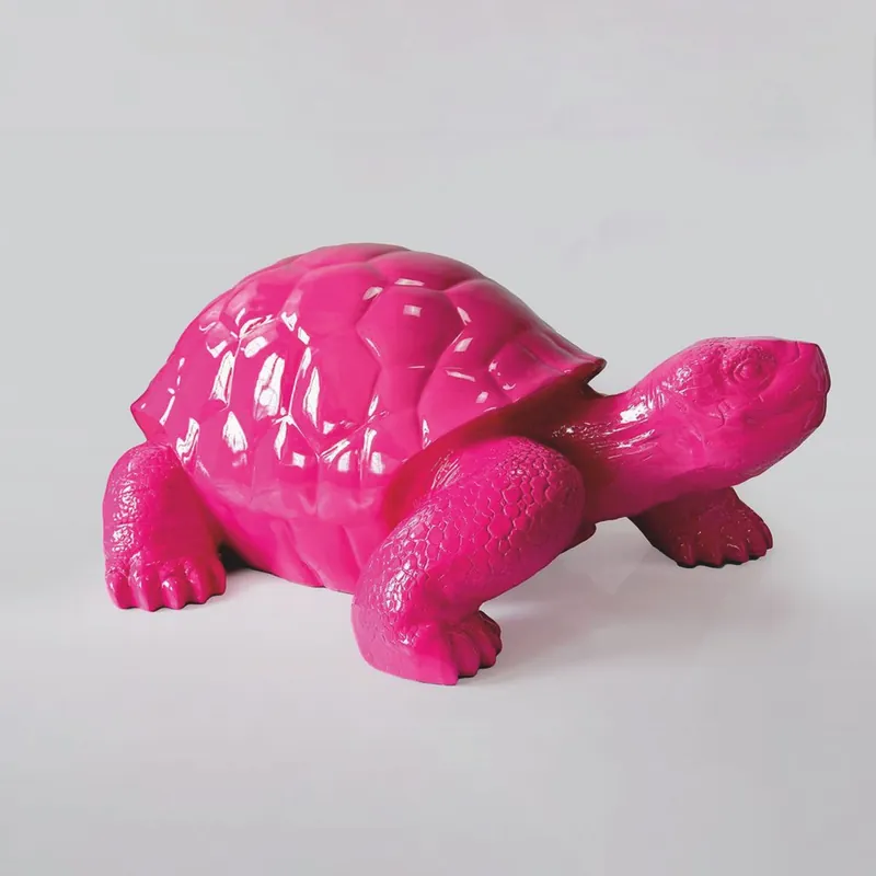 Casa Padrino escultura decorativa XXL tortuga rosa 196 cm - Figura decorativa enorme Bestseller