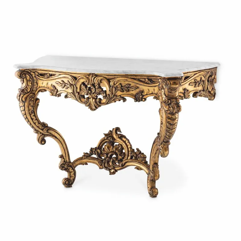 Casa Padrino consola barroco de lujo de caoba con tablero de mármol oro antiguo / blanco 125 cm Schnäppchen