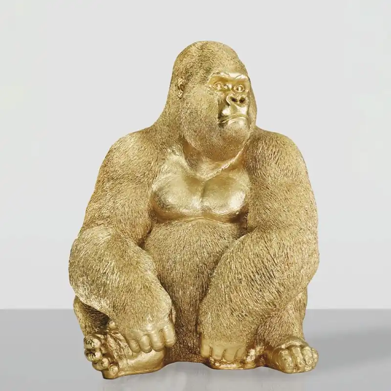 Casa Padrino escultura decorativa mono gorila oro A. 75 cm - Figura decorativa Schnäppchen