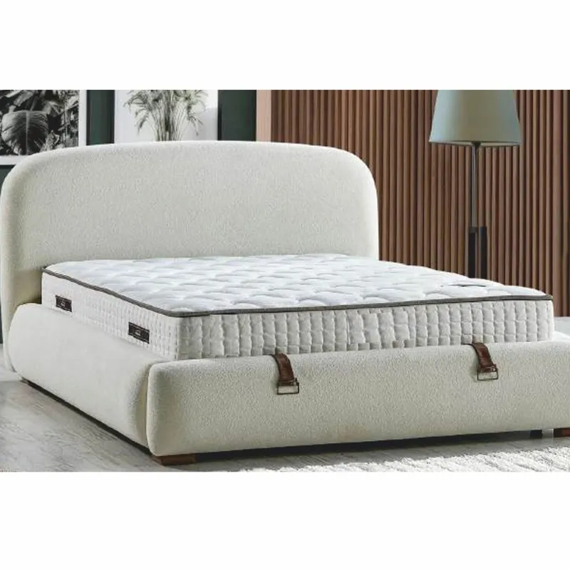 Letzte Chance Casa Padrino Cama Doble de Lujo con Colchón Crema / Marrón - Varios Tamaños