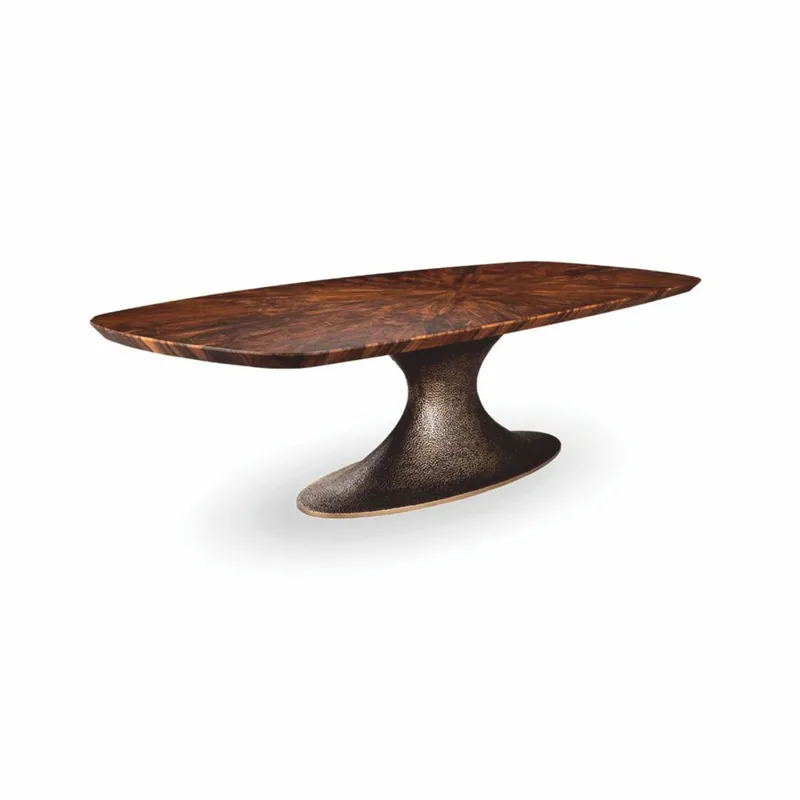 Letzte Chance Casa Padrino mesa de comedor de lujo marrón / amarillo oro antiguo 260 cm - Muebles de comedor