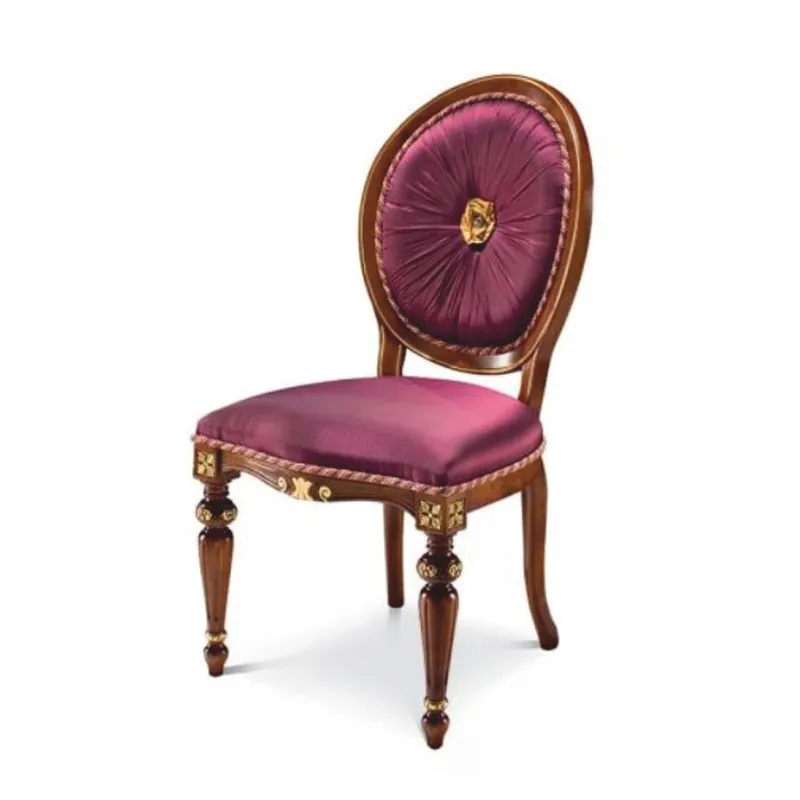 Online Kaufen Casa Padrino Silla de Comedor Barroco de Lujo Púrpura / Marrón / Oro - Hecho en Italia