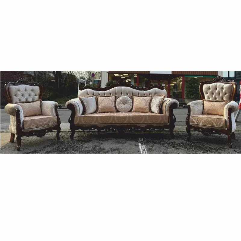 Casa Padrino conjunto de salón barrocos de lujo plata / marrón oscuro - Muebles de estilo barroco Finale Aktion