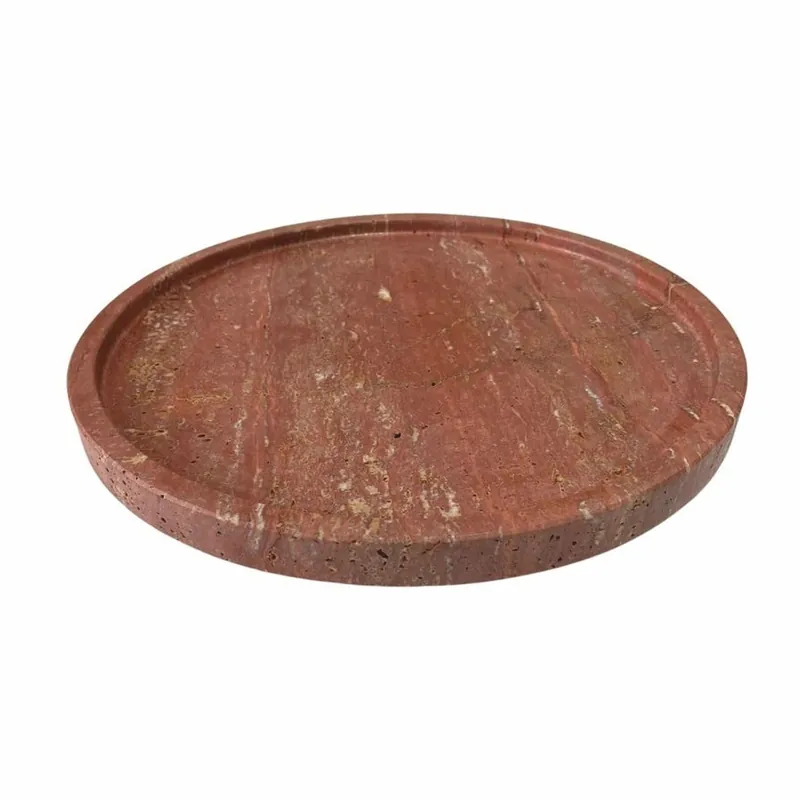 Casa Padrino bandeja de servicio de lujo en travertino rojo Ø 40,5 cm - Accesorios gastronomia Meistverkauft