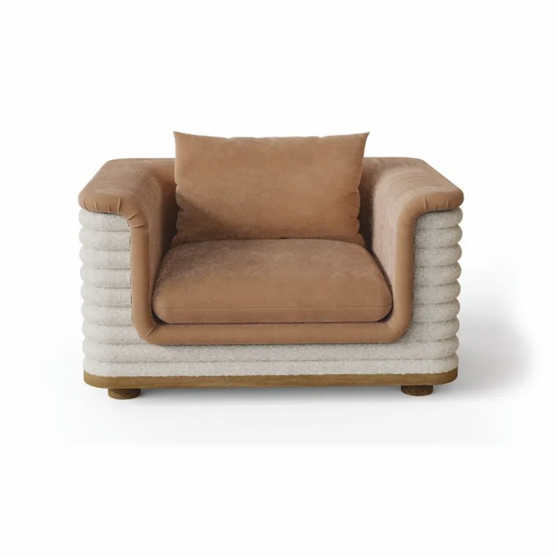 Must-Have Casa Padrino sillón de salón y hotel de lujo marrón / blanco 115 cm - Calidad premium
