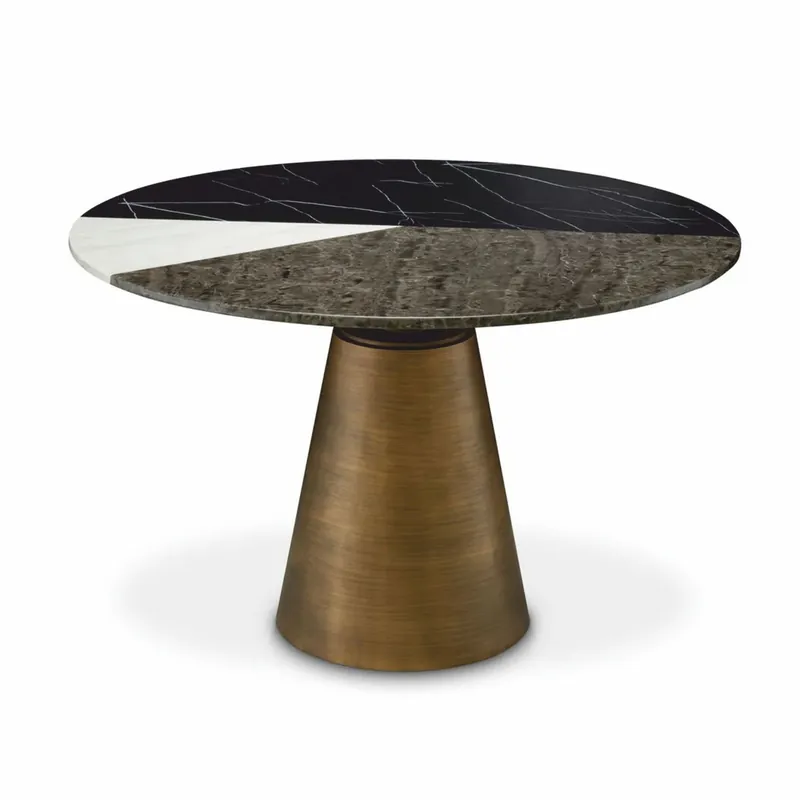 Top-Preis Casa Padrino mesa de comedor de lujo con tapa de mármol artificial Ø 120 cm - Muebles de comedor