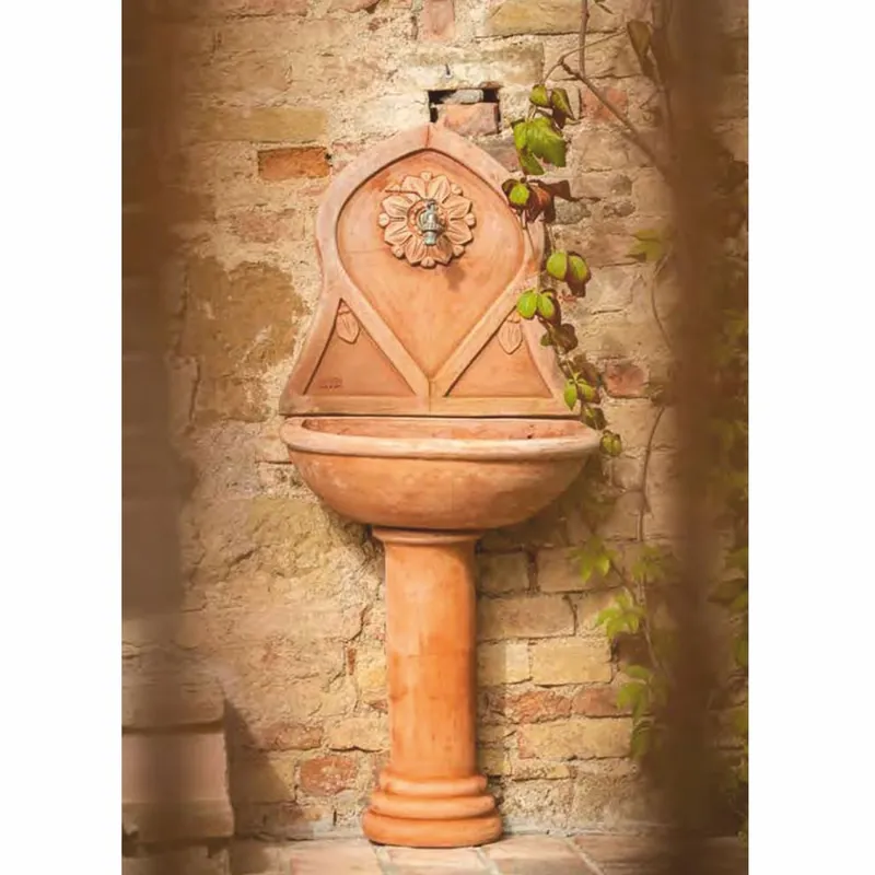 Neuheit Casa Padrino fuente de pared de terracota Art Nouveau beige A. 145 cm - Hecho en Italia