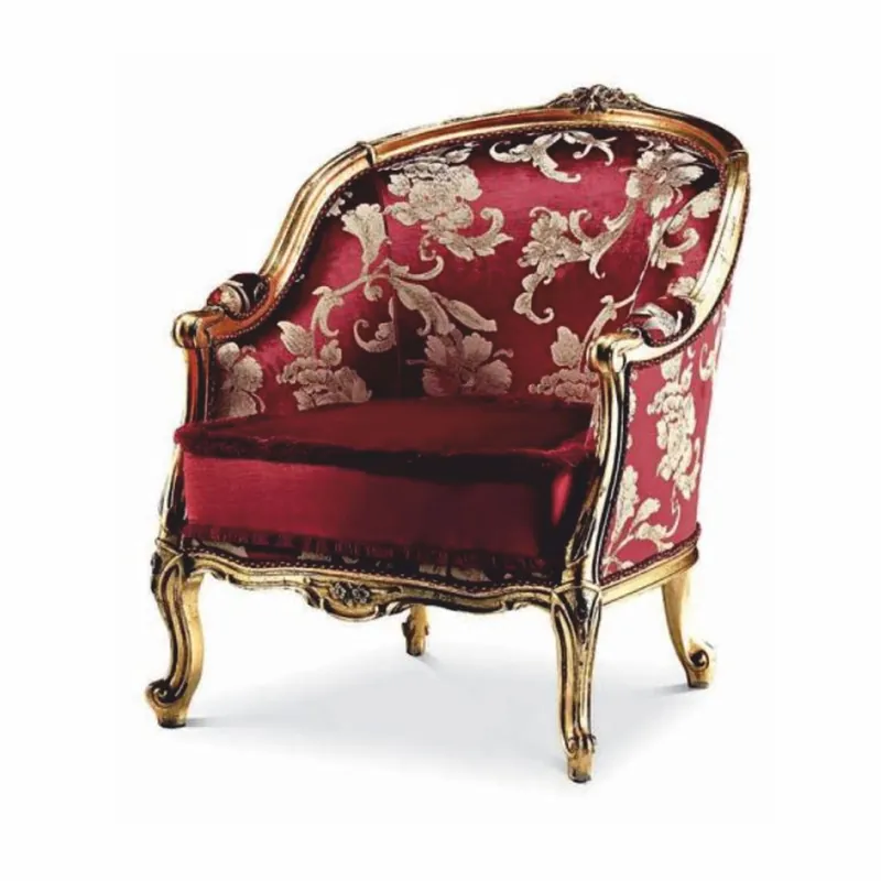 Günstig Casa Padrino sillón barroco de lujo con patrón elegante rojo burdeos / oro - Hecho en Italia
