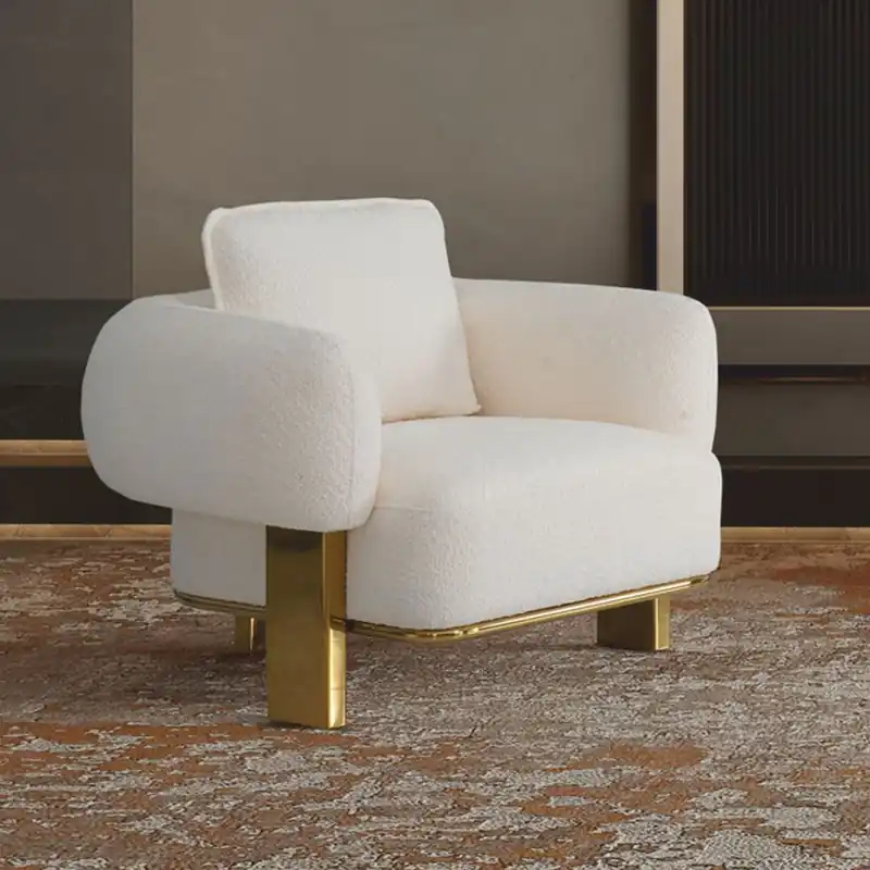 Preiswert Casa Padrino sillón de salón y hotel de lujo blanco / oro 115 cm - Muebles de lujo